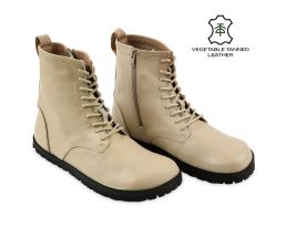 Ghete barefoot KOMBAT - Cream - Tikki Shoes Boots

